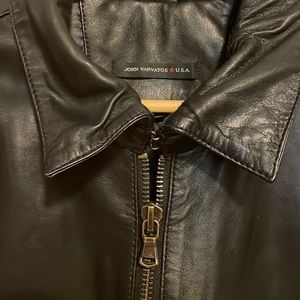 JOHN VARVATOS BLACK LEATHER JACKET